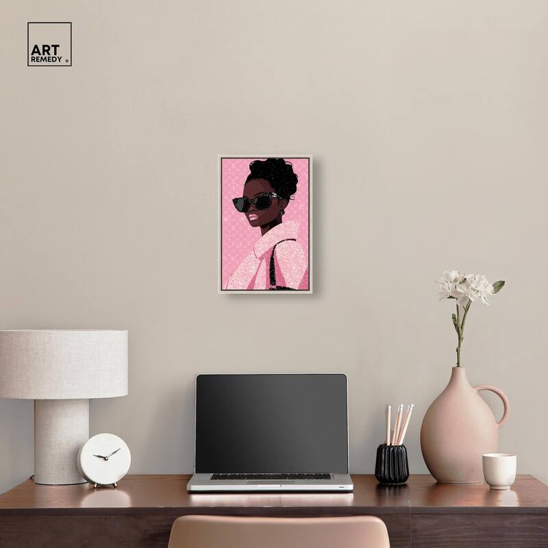 Pink Luxury Woman Canvas by Art Remedy