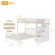 preview thumbnail 31 of 29, Cottage Concise Style Twin over Full Loft Bed with Storage Staircase,Solid Wood Versatile Bed with Full-Length Guardrail