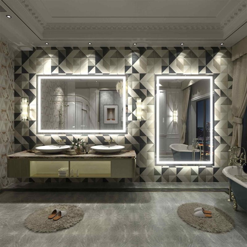 KIOTEE Super Bright Anti-fog LED Bathroom Mirror with Backlit and Front Lighting 3-Year Warranty