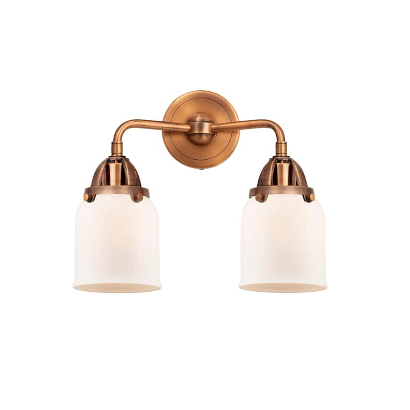 Innovations Lighting 288-2W-13-13 Bell Vanity Bell 2 Light 13" Wide - Antique Copper / Matte White