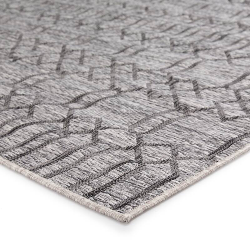 Nikki Chu Calcutta Indoor/ Outdoor Geometric Gray Area Rug
