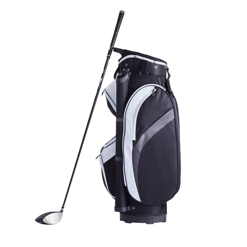 Golf Cart Bag with 14 Way Organizer Divider Top, Durable Golf Bags with Handles & Dust Cover & Detachable Straps for Men & Women - Purple - 36"