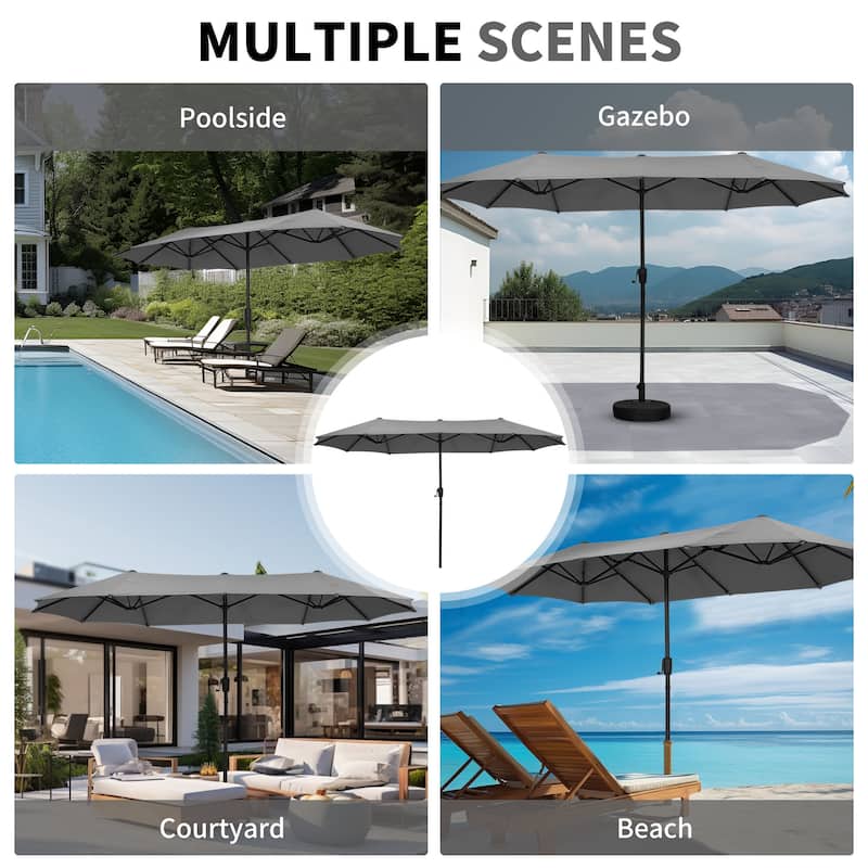 Autlaycil 13 ft Patio Umbrella with Crank For Outdoor Umbrella Base Included