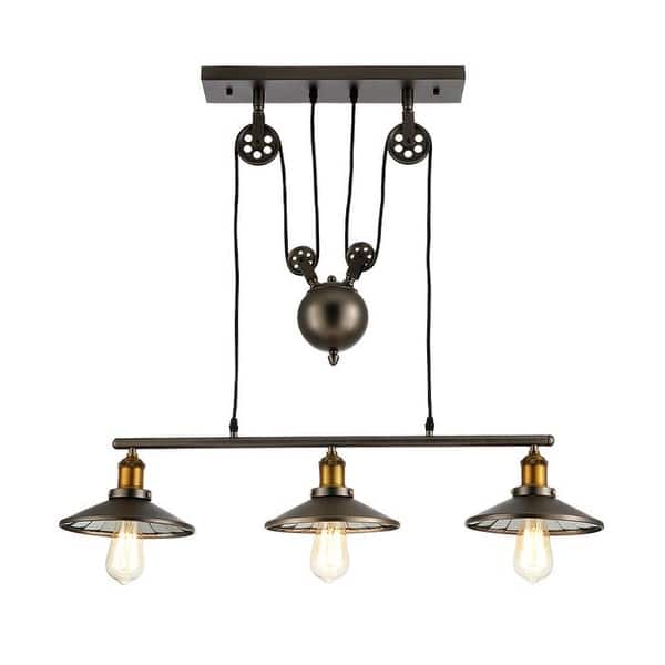 Vintage Barn Pendant Light Fixture 3 Lights Bulbs Included Vintage Barn Pendant Light Fixture