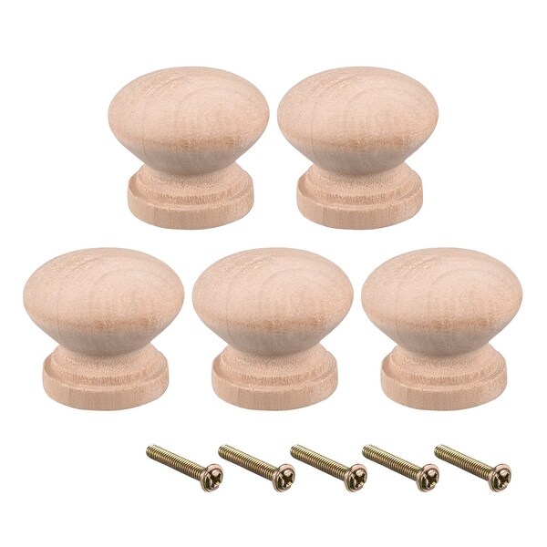 Round Pull Knob Handle 28mm Dia Traditional Cabinet Furniture Drawer 5pcs - 28mmx23mm(D*H)-5pcs