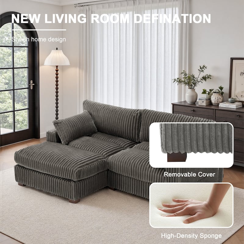 Oversized Plush Modular Sectional Sofa Set L Shaped Couch