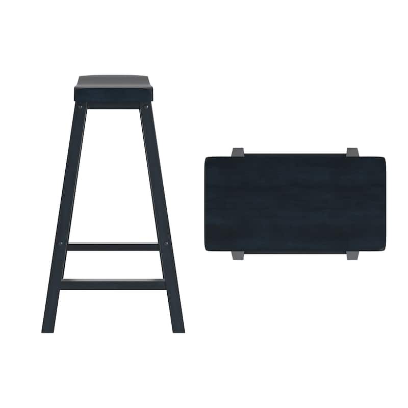 Cadiz Saddle Seat 29" Bar Height Backless Stools (Set of 2)