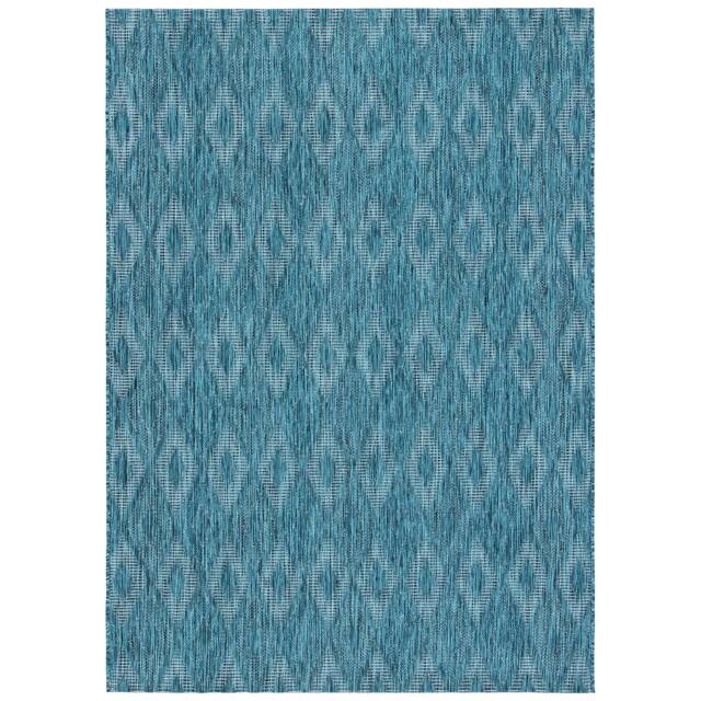 SAFAVIEH Courtyard Marolyn Indoor/ Outdoor Waterproof Patio Backyard Rug - 2' x 3'7" - Turquoise/Blue