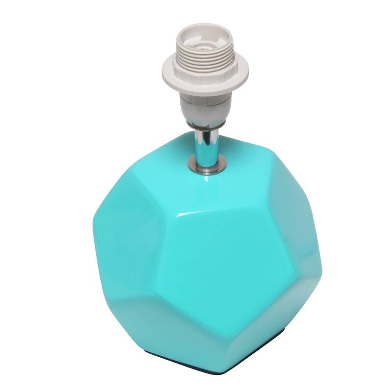 Geometric Table Lamp With Long Drum Shade - 10.5" - Blue