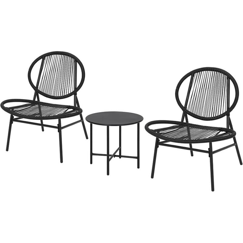 3-Piece Outdoor Seating Acapulco Chair All Weather Small Patio Bistro Chairs and Side Table