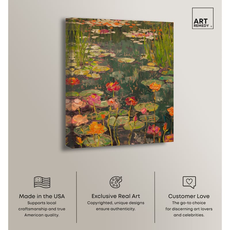 Art Remedy Afternoon Visit Gallery Wrapped Impressionism 1 Piece Canvas Wall Art /Monet And Van Gogh Inspired Art