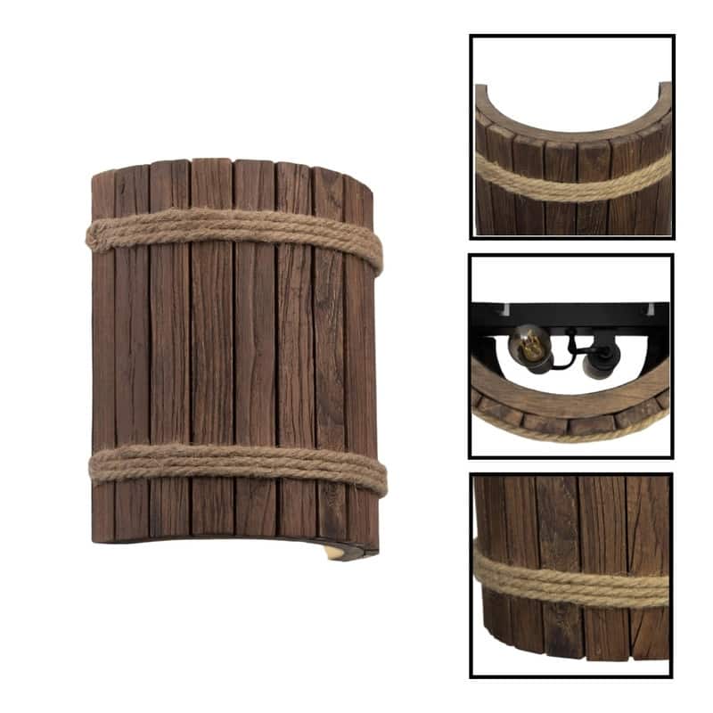 Farmhouse wall sconce wooden wall mount lights wood rustic sconces