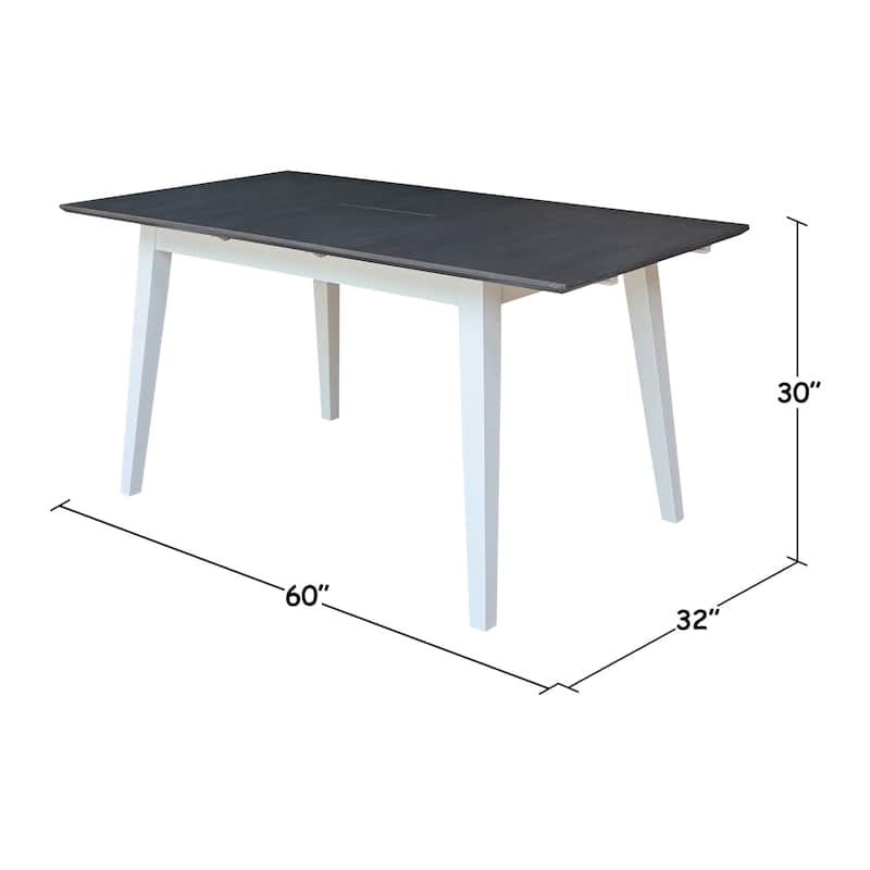 International Concepts Solid Wood 60" Butterfly Extension Dining Table