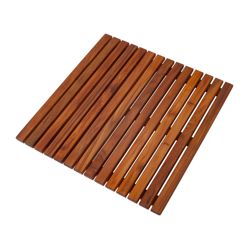Nordic Style Teak Wood Shower and Bath Mat 19.6" x 19.6"