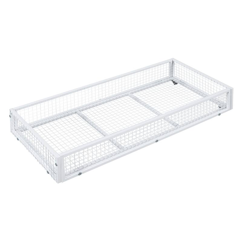 Twin Size Metal Platform Bed with Two Drawers & House Headboard