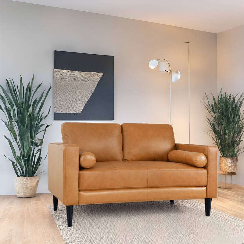 Genuine Leather Sofa Set – Mid-Century Modern Chair, Loveseat & Sofa with Luxurious Comfort