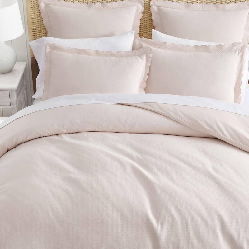 Martha Stewart Signature Scallop Solid Duvet Cover Set