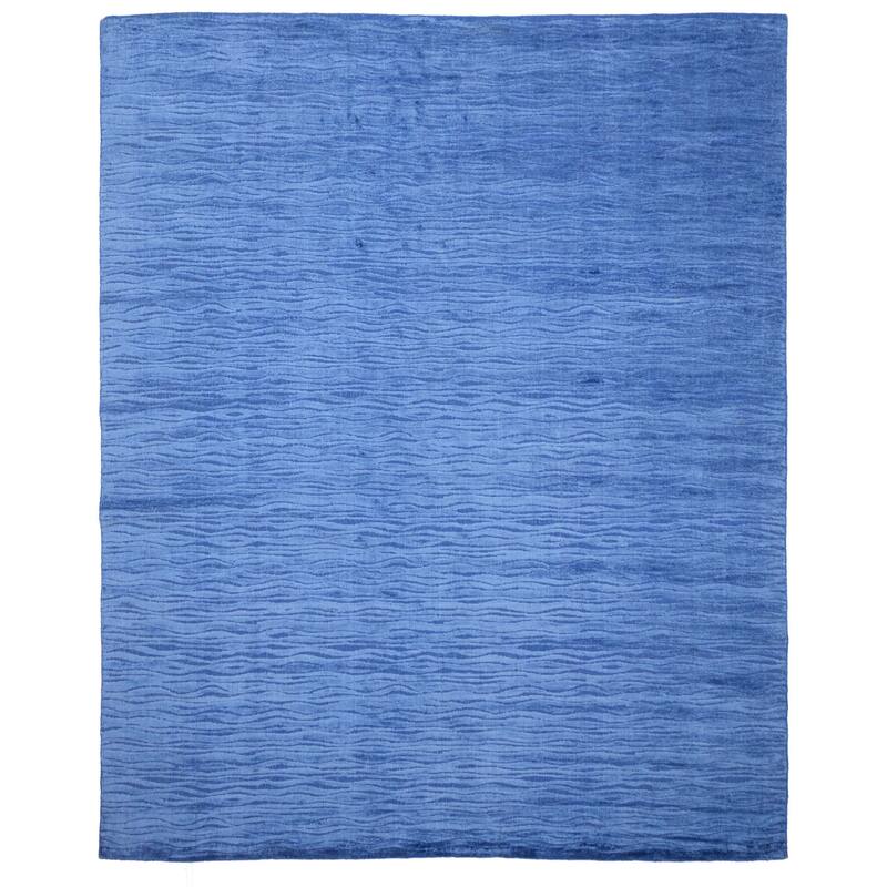 ECARPETGALLERY Hand Loomed Elysian Slate Blue Viscose Rug - 7'10 x 9'8