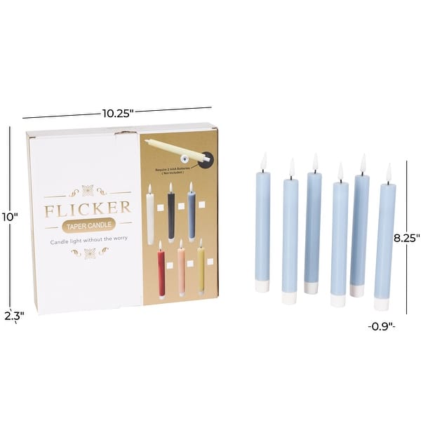 dimension image slide 5 of 6, Wax Indoor Outdoor Flameless Candle with Remote Control (Set of 6)
