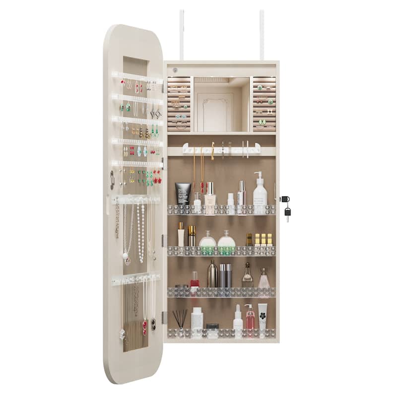 Jewelry Cabinet Armoire with Full Length Mirror
