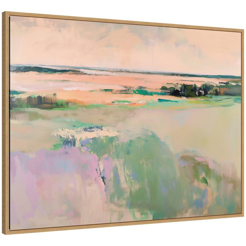 Kate and Laurel Sylvie Pastel Horizon III Framed Canvas by Amy Lighthall - 31.5x41.5 - Brown