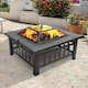 Metal Portable 32-inch Courtyard Fire Pit with Accessories - Black