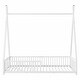 preview thumbnail 7 of 38, Metal House Platform Bed with Triangle Structure and Guardrail