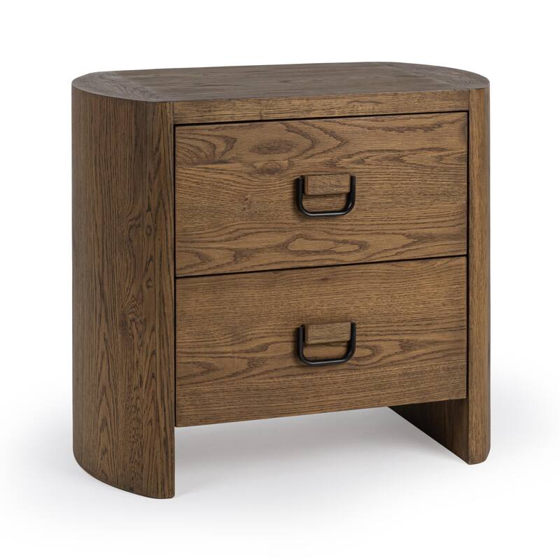 Classic Home Kyrie 2-Drawer Oak Veneer Nightstand
