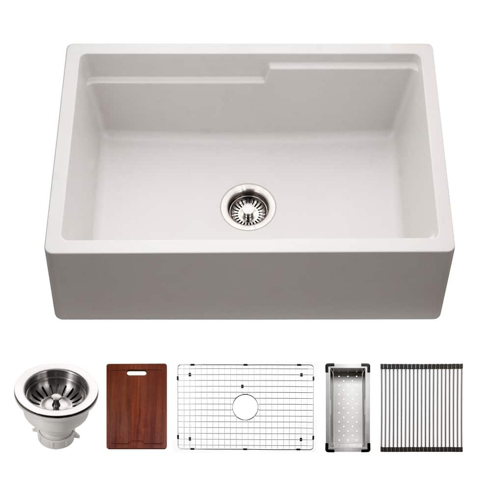 Houzer W-130-C Quartztone 30" Farmhouse Single Basin Granite Composite