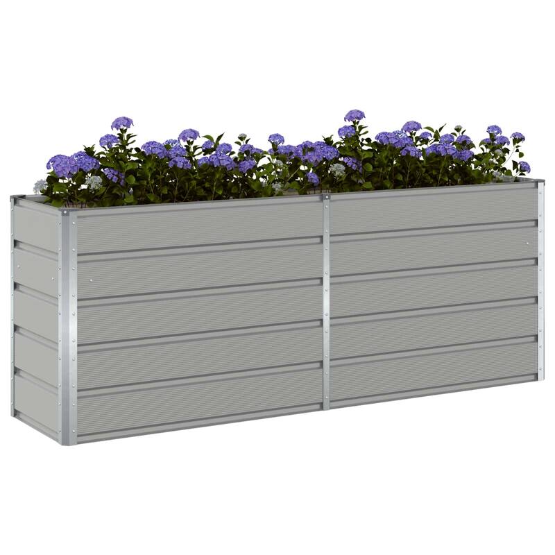 vidaXL Planter in Galvanised Steel - 39.37 x 19.69 x 17.72