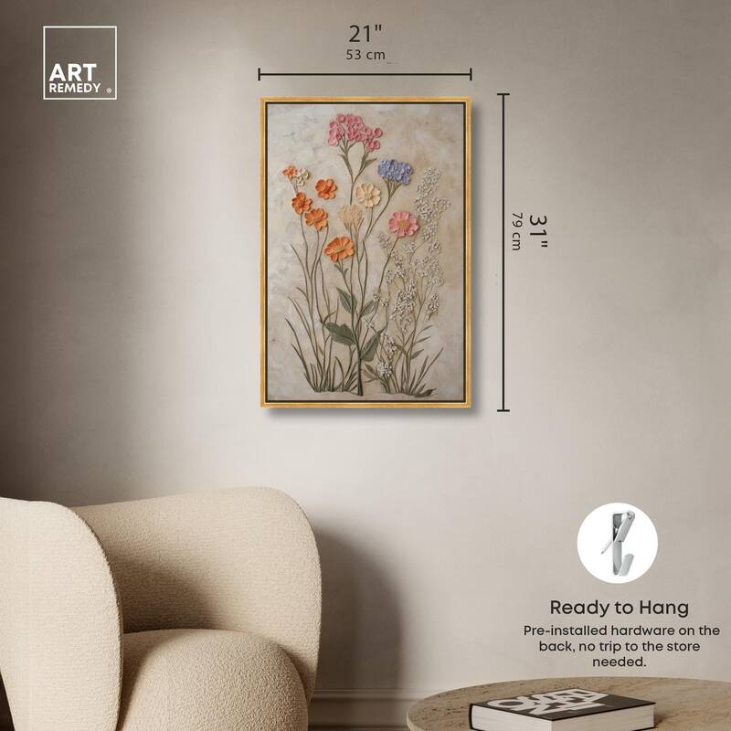 Sculpted Flora Frieze IV Canvas by Art Remedy