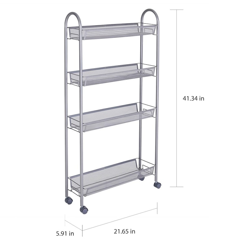 21"Four Layers Honeycomb Mesh Style Removable Storage Cart