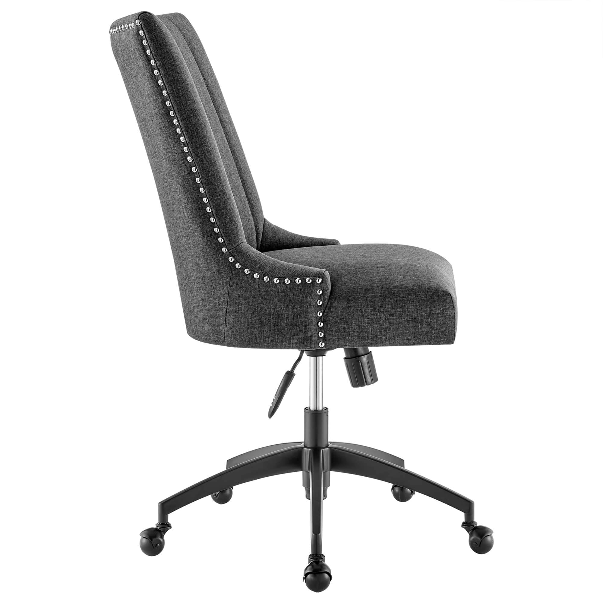 Modway Proceed Mid Back Upholstered Fabric Office Chair in Black 