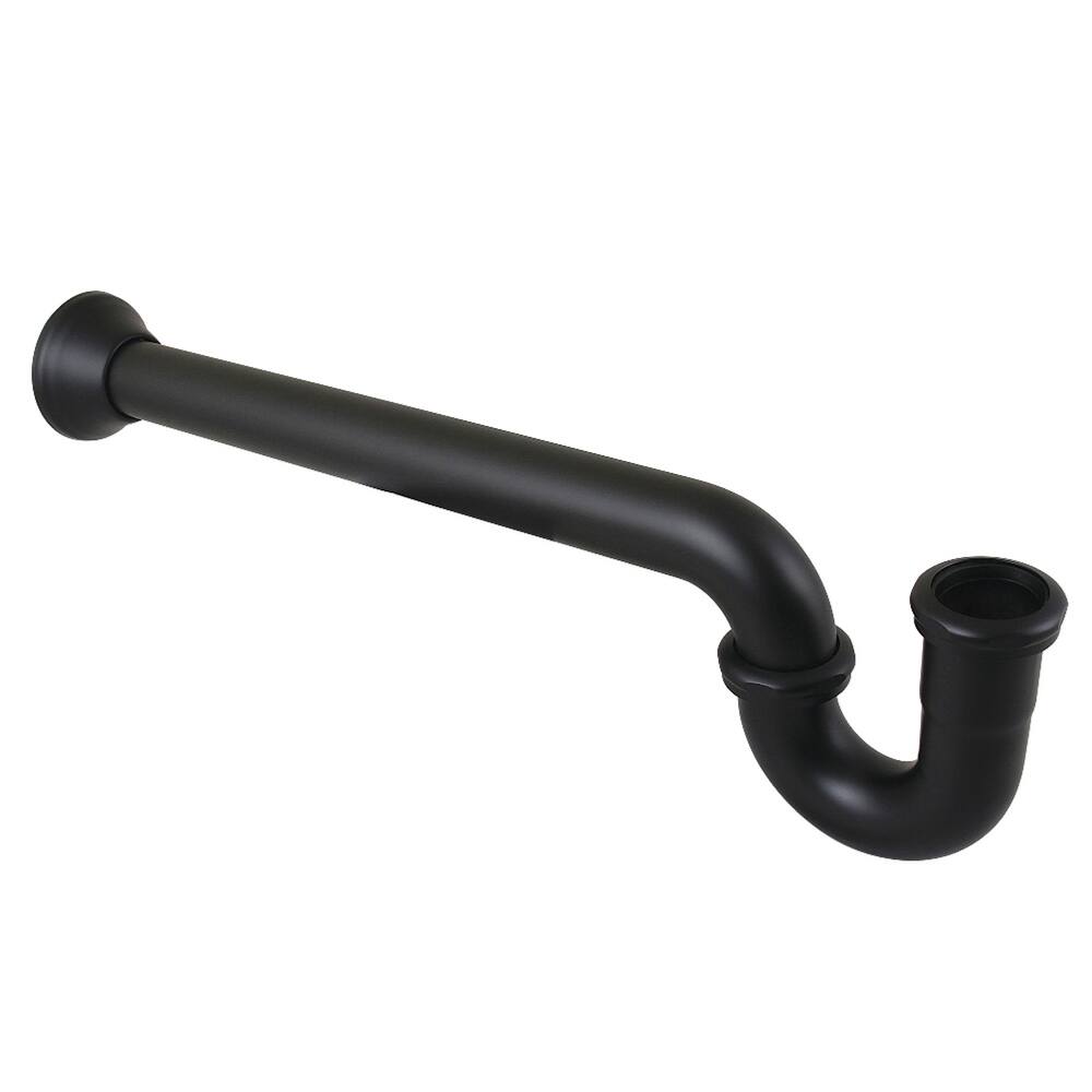 Kingston Brass Vintage 1-1/4 (or 1-1/2) x 1-1/2 Inch Decor P-Trap with Bell Flange, 19 Inch Length, 18 Gauge