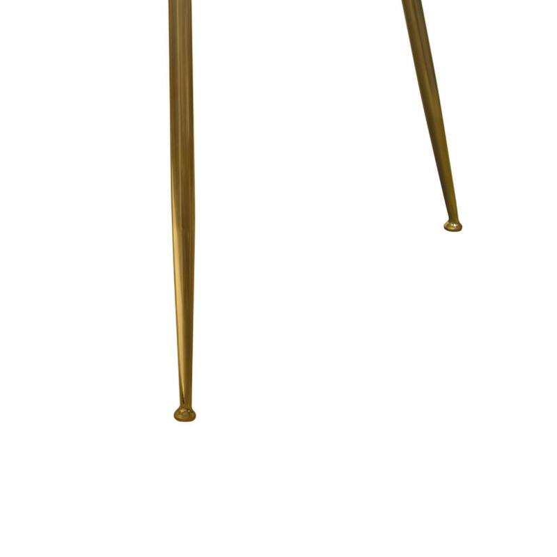 Iga Dining Table, 47 Inch Lacquer White Rectangular Top, Gold Metal Legs - White, Gold