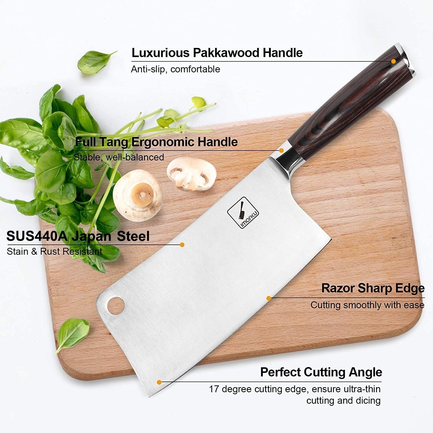 imarku | 3.5-inch Paring Knife Japanese SUS440A Stainless Steel Paring Knife