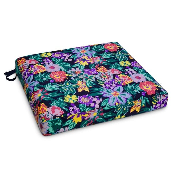 slide 2 of 25, Vera Bradley by Classic Accessories Water-Resistant Patio Seat Cushion 17"L x 17"D x 3"Thick - Happy Blooms