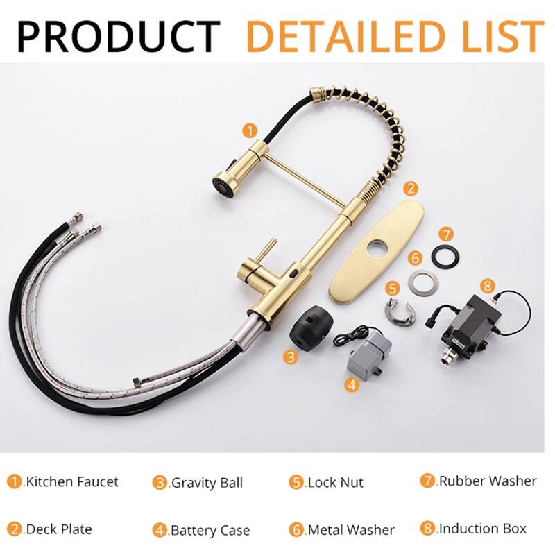 Touchless Pull Down Kitchen Faucet Single Handle Commercial Kitchen Sink Faucets With Sprayer Smart Single Hole Taps With Valve