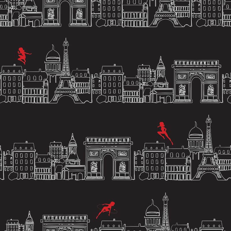 Miraculous Ladybug Charming Paris Black Peel and Stick Wallpaper