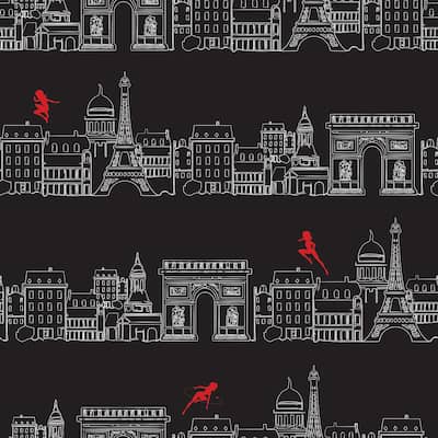 Miraculous Ladybug Charming Paris Black Peel and Stick Wallpaper