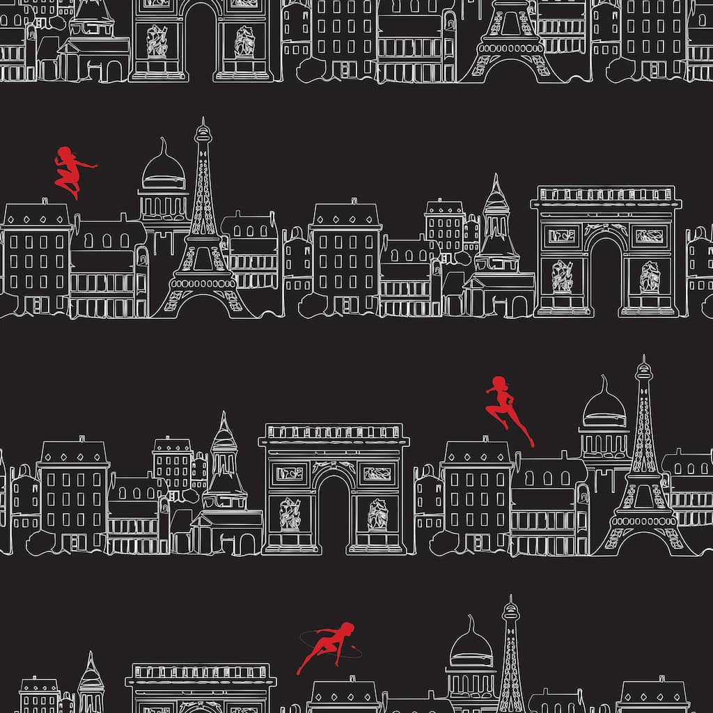 Miraculous Ladybug Charming Paris Black Peel and Stick Wallpaper