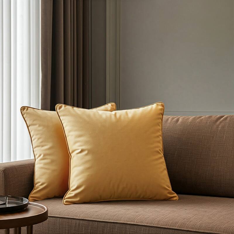 A1HC Set of 2 Luxurious Fine Soft Velvet Throw Pillow Covers Only, For Sofas, Beds, Vibrant Colors and Hidden Zipper