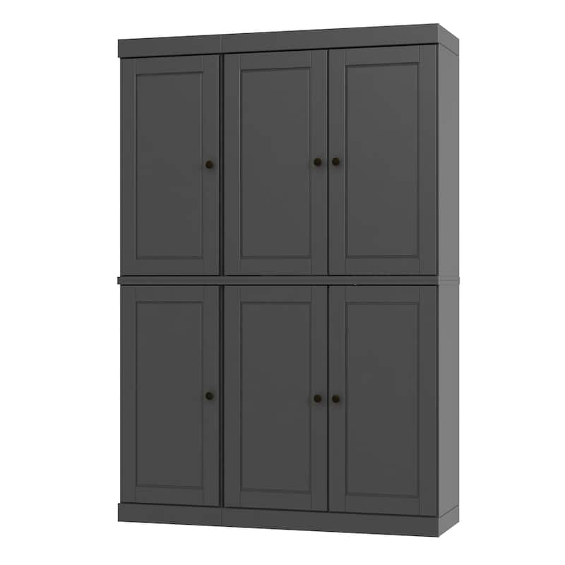 Palace Imports 100% Solid Wood Pantry Cabinet, Raised Panel Doors, Adjustable Shelves, 48.5" Wide, 71.5" Tall - 48.5" x 71.5"