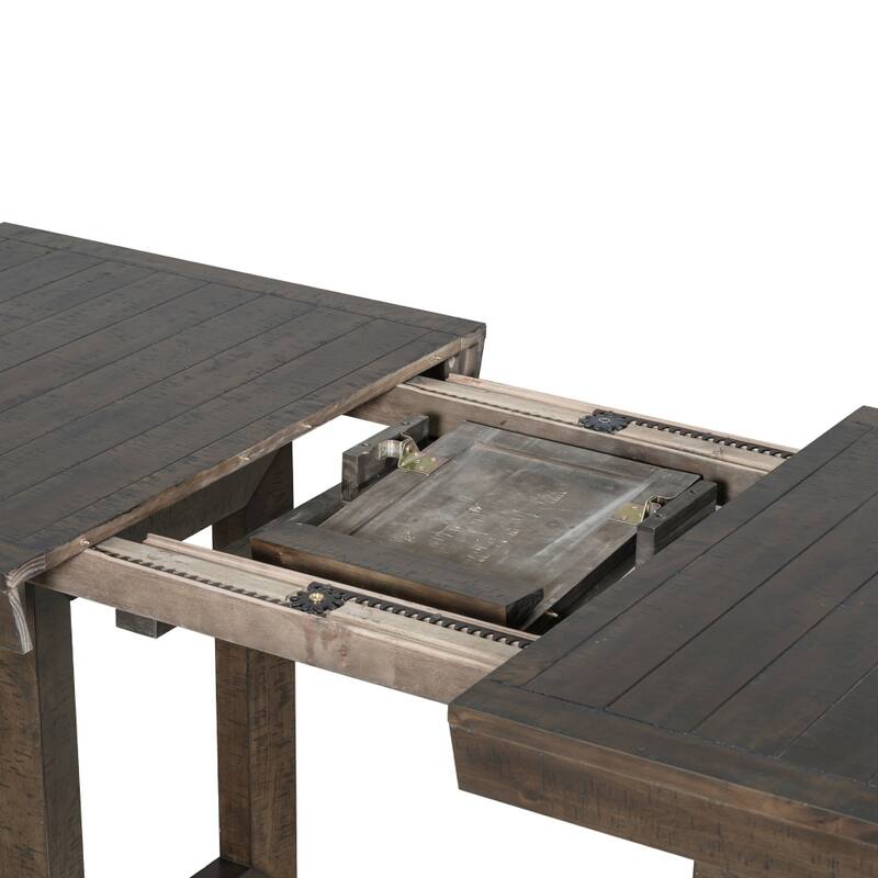 7-Piece 72 in Extendable Dining Table Set with 12 in Butterfly Leaf