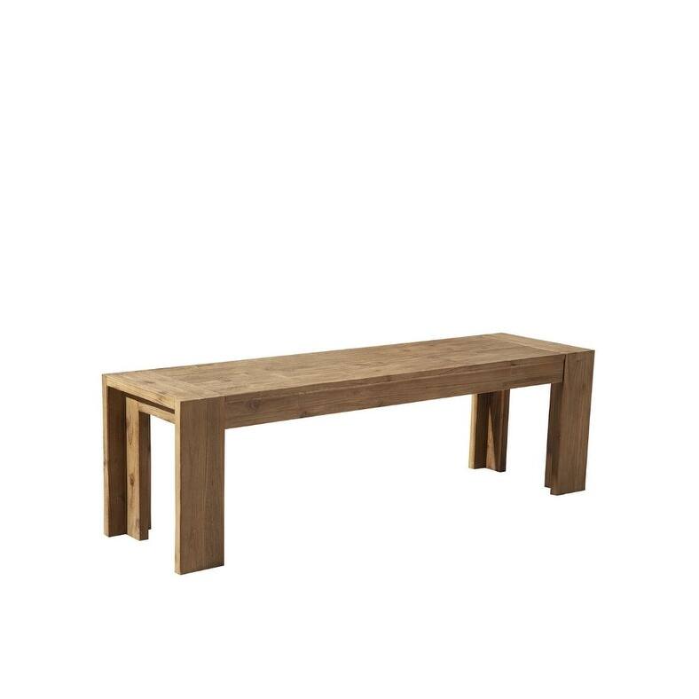 HomeRoots 58" Natural Distressed Solid Wood Dining Bench - 58