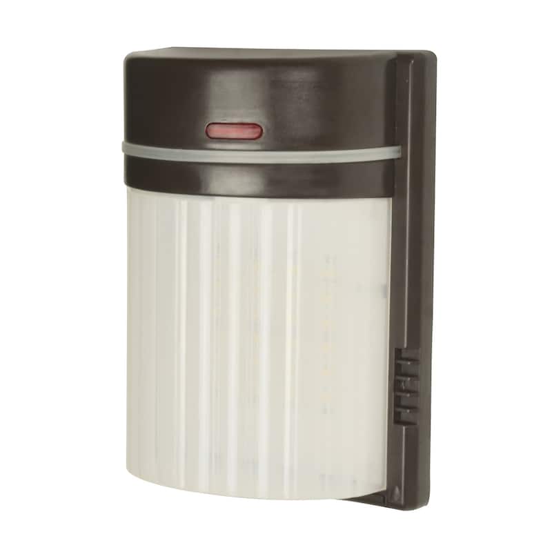 Led Security 7.5-inch Bronze LED Outdoor Sconce, White Polycarbonate Shade - Bronze