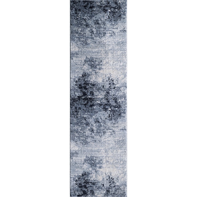 Angel Collection Blue Abstract Area Rug
