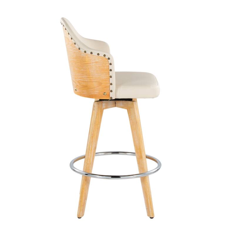 Carson Carrington Valsatra 26" Fixed-Height Counter Stool with Natural Wood Back (Set of 2)