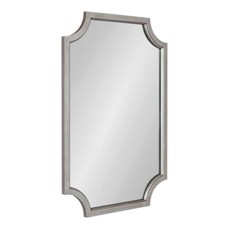 Kate and Laurel Hogan Scalloped Wood Framed Mirror - 24x36 - Silver