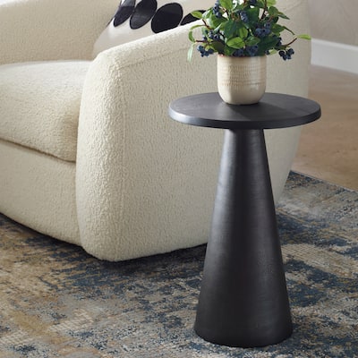 Copper Grove Dark Bronze Metal Cone Pedestal Accent Table